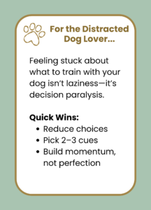 Dog Training with decision paralysis